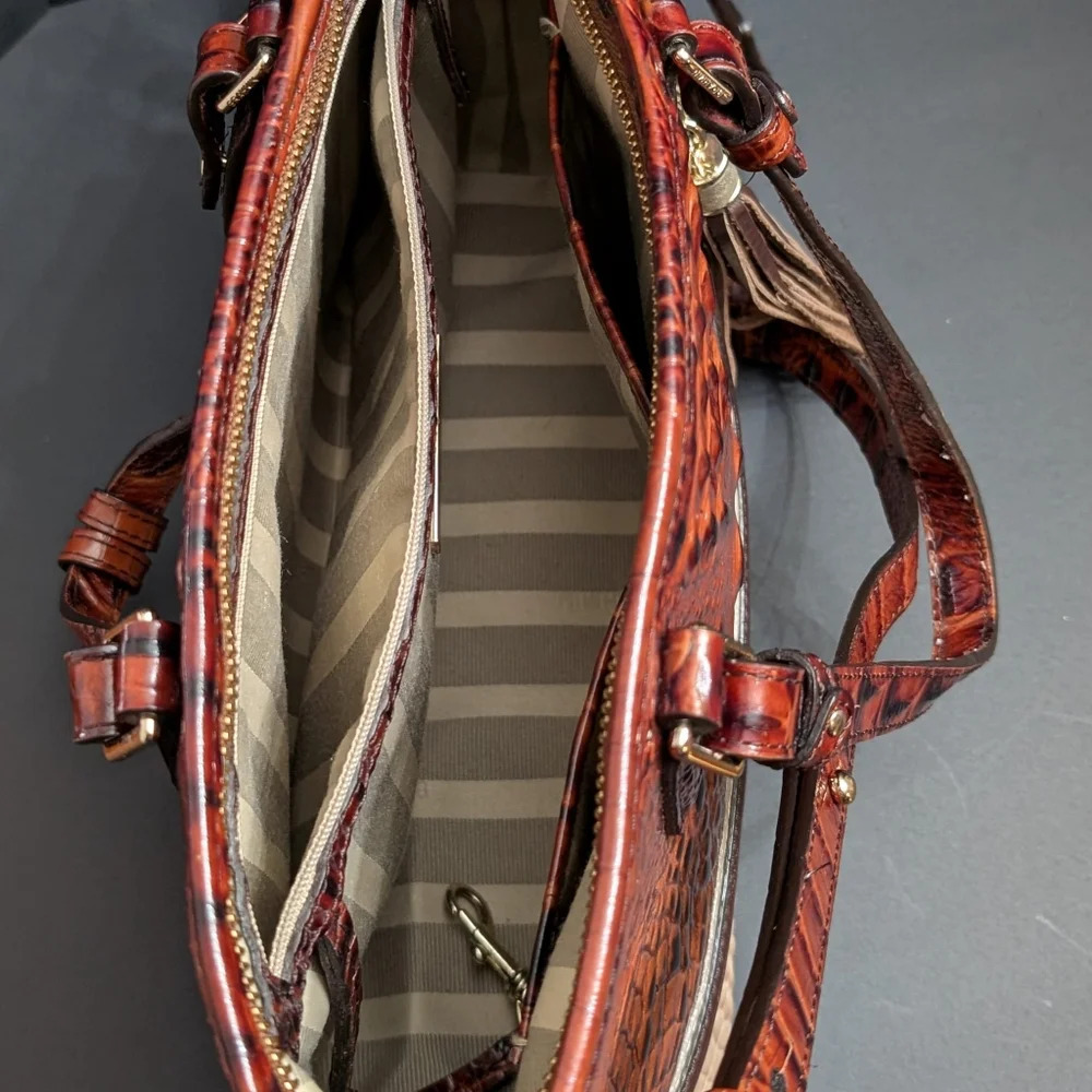 Brahmin Mini Asher Eastwood Croc-Embossed Leather satchel. - Picture 11 of 16